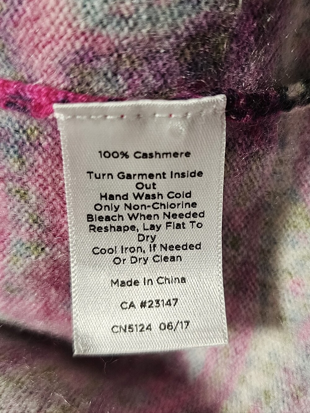 Talbots 100% Cashmere Paisley Floral Lightweight Sweater Size XL* - Picture 5 of 5